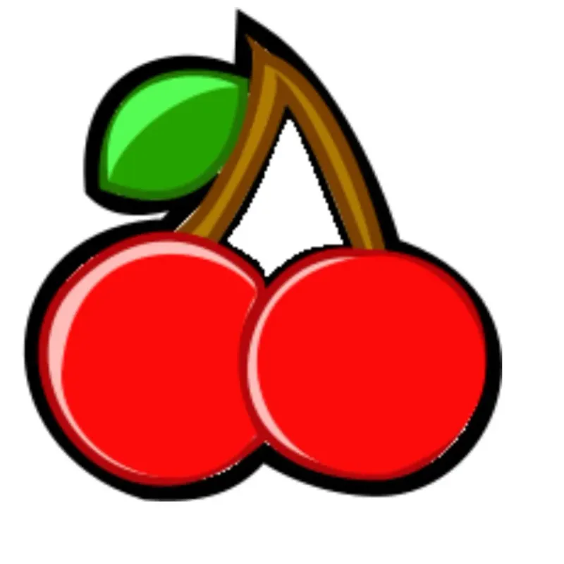 Cartoon pair of red cherries, a classic slot reel symbol