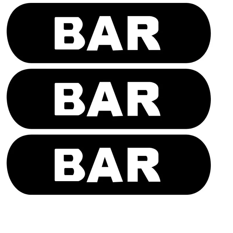 Triple BAR slot reel symbol in black and white